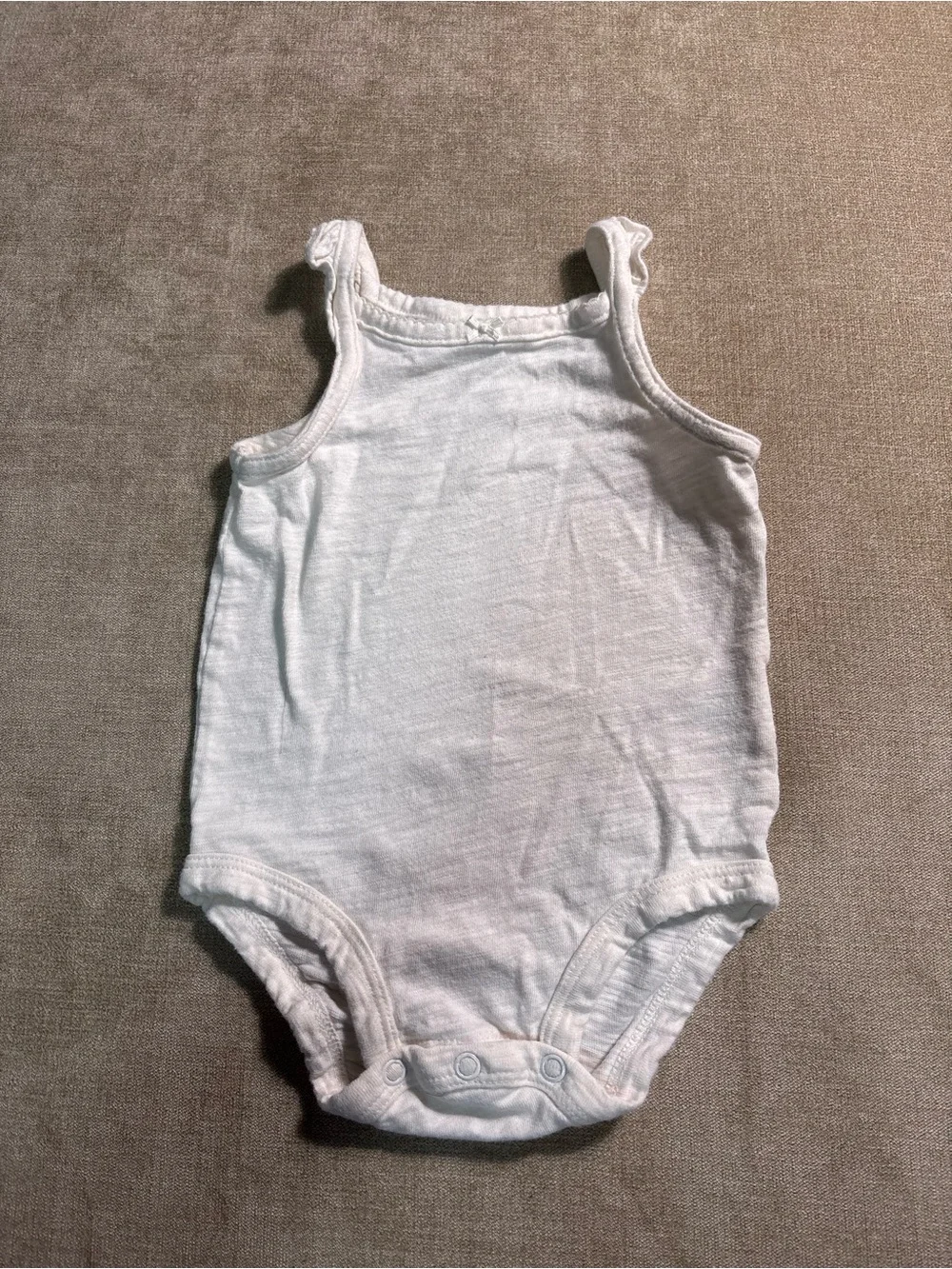 Carter's White Sleeveless Baby Bodysuit